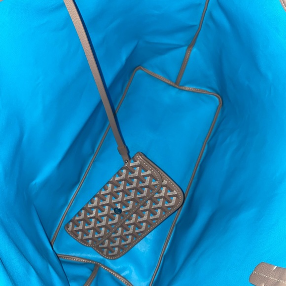 NEW GOYARD LIMITED EDITION Saint Louis Claire Voie GM Tote bag Turq/Grege - Picture 11 of 17